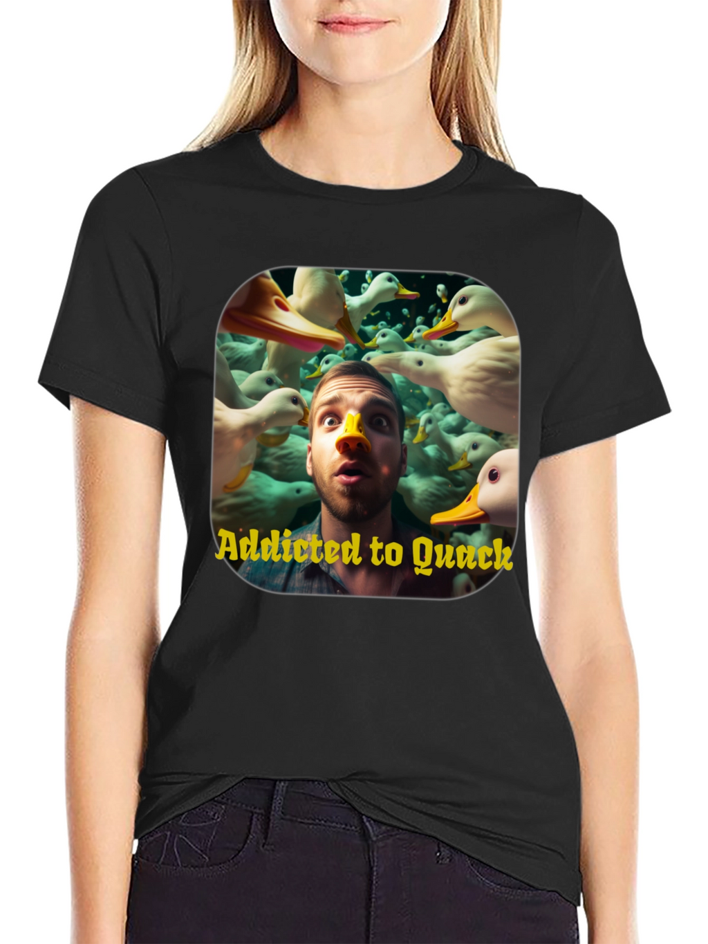 Addicted to Quack Graphic Tee - Duck Lover T-Shirt