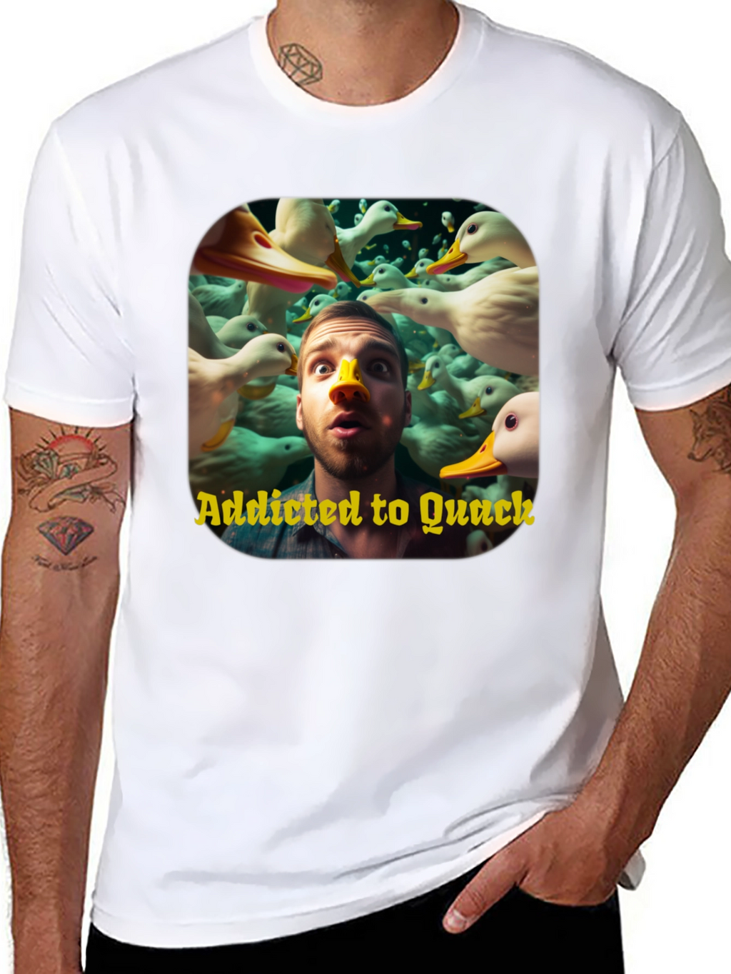 Addicted to Quack Graphic Tee - Duck Lover T-Shirt