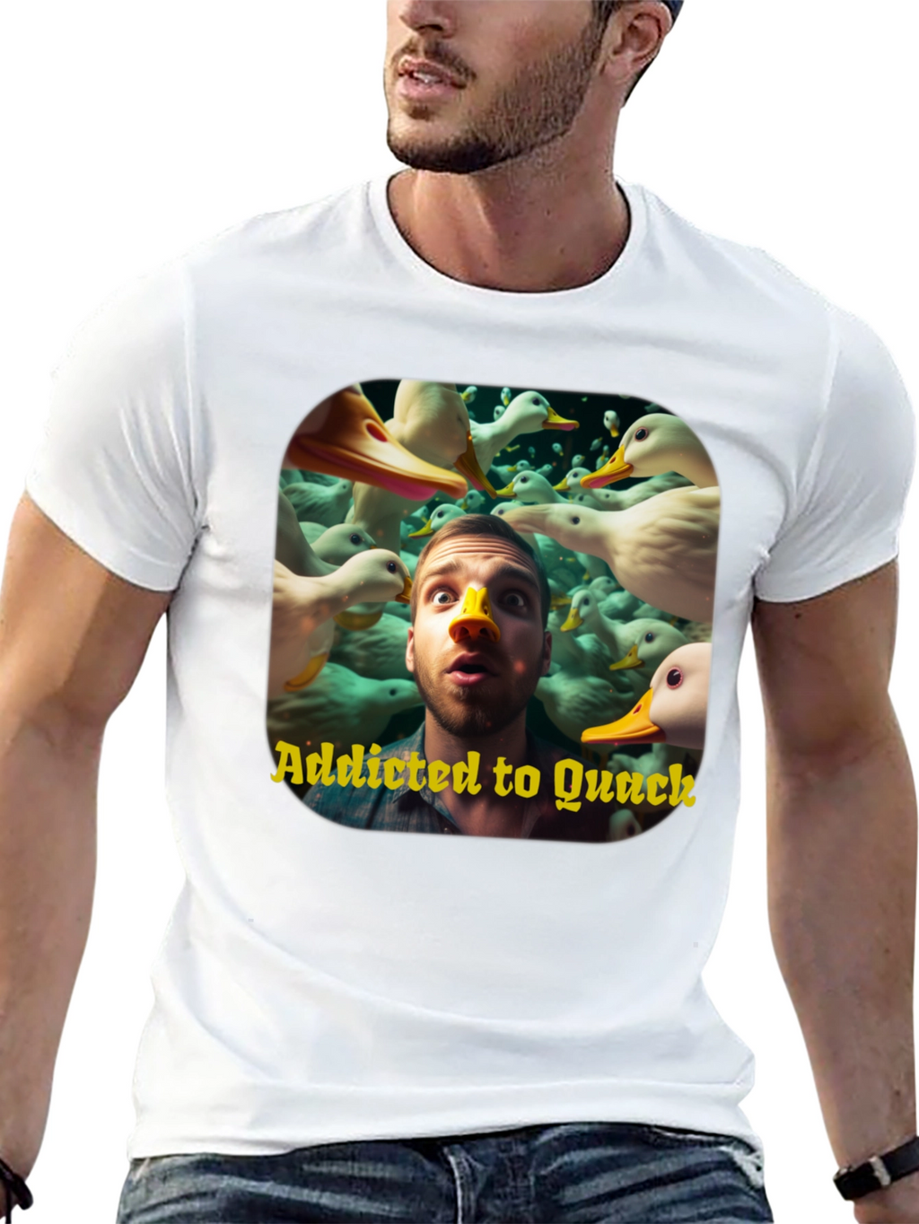 Addicted to Quack Graphic Tee - Duck Lover T-Shirt