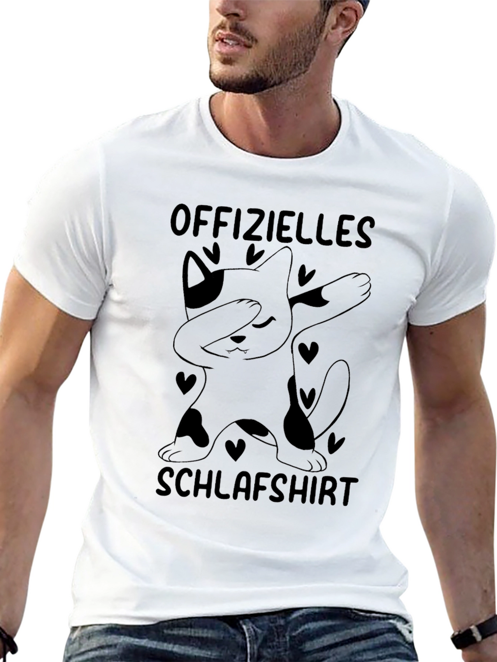 Funny Cat Dabbing T-Shirt - Schlafshirt