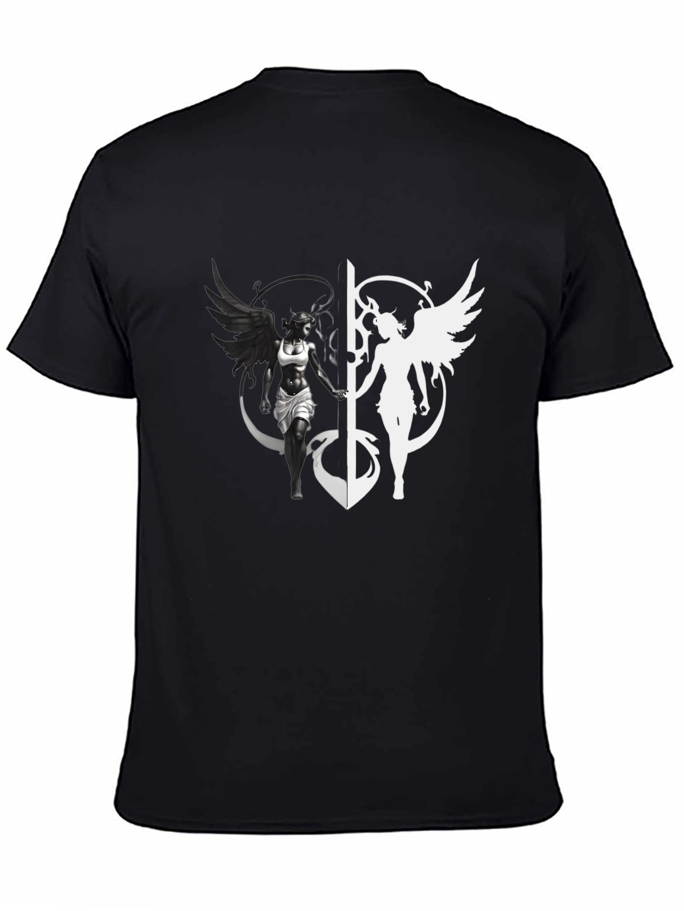 Yin Yang Angel & Demon Graphic T-Shirt