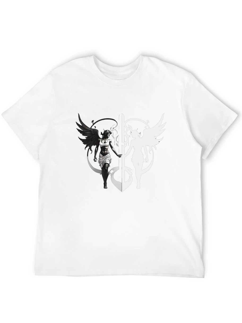 Yin Yang Angel & Demon Graphic T-Shirt
