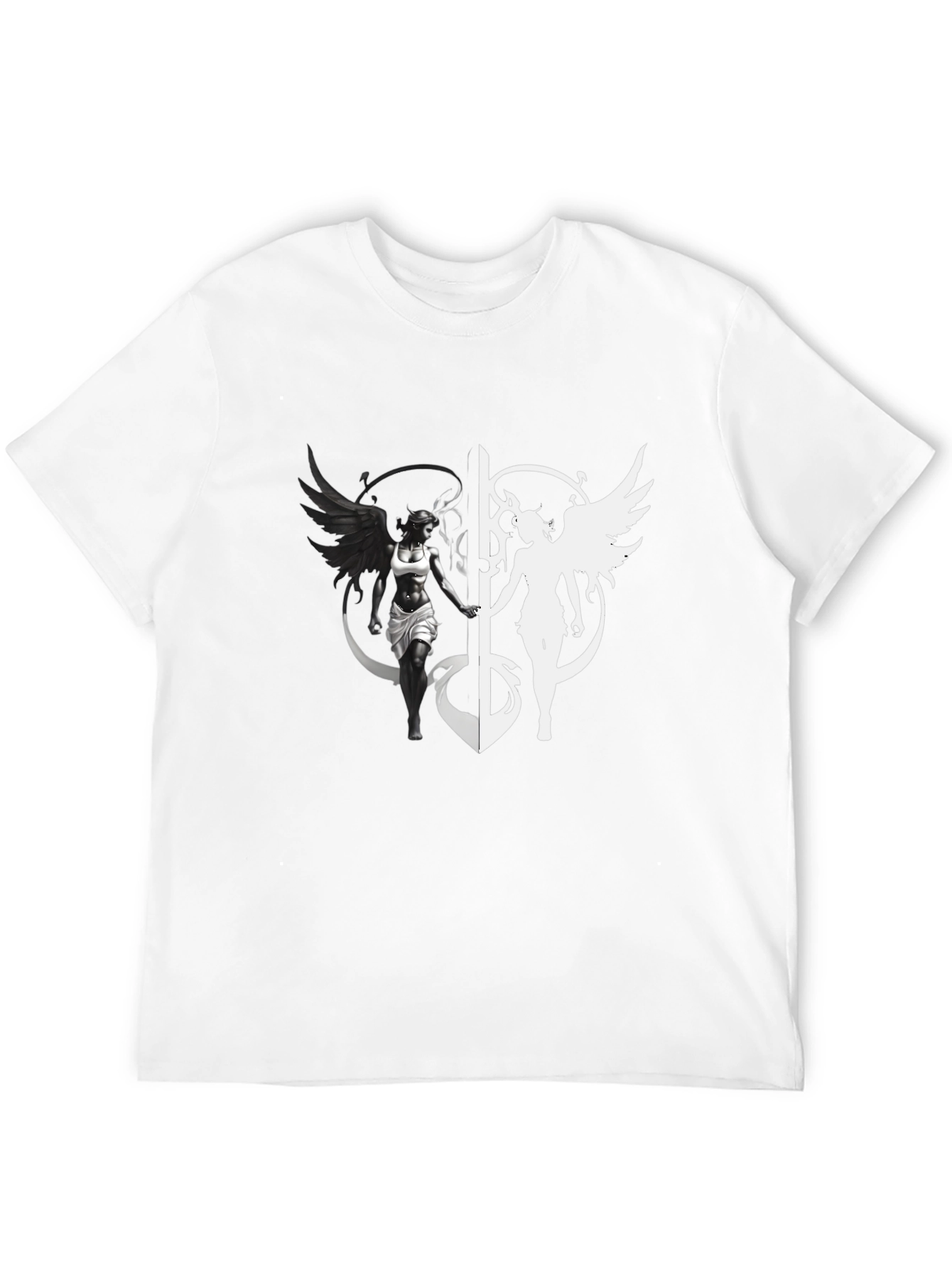 Yin Yang Angel & Demon Graphic T-Shirt