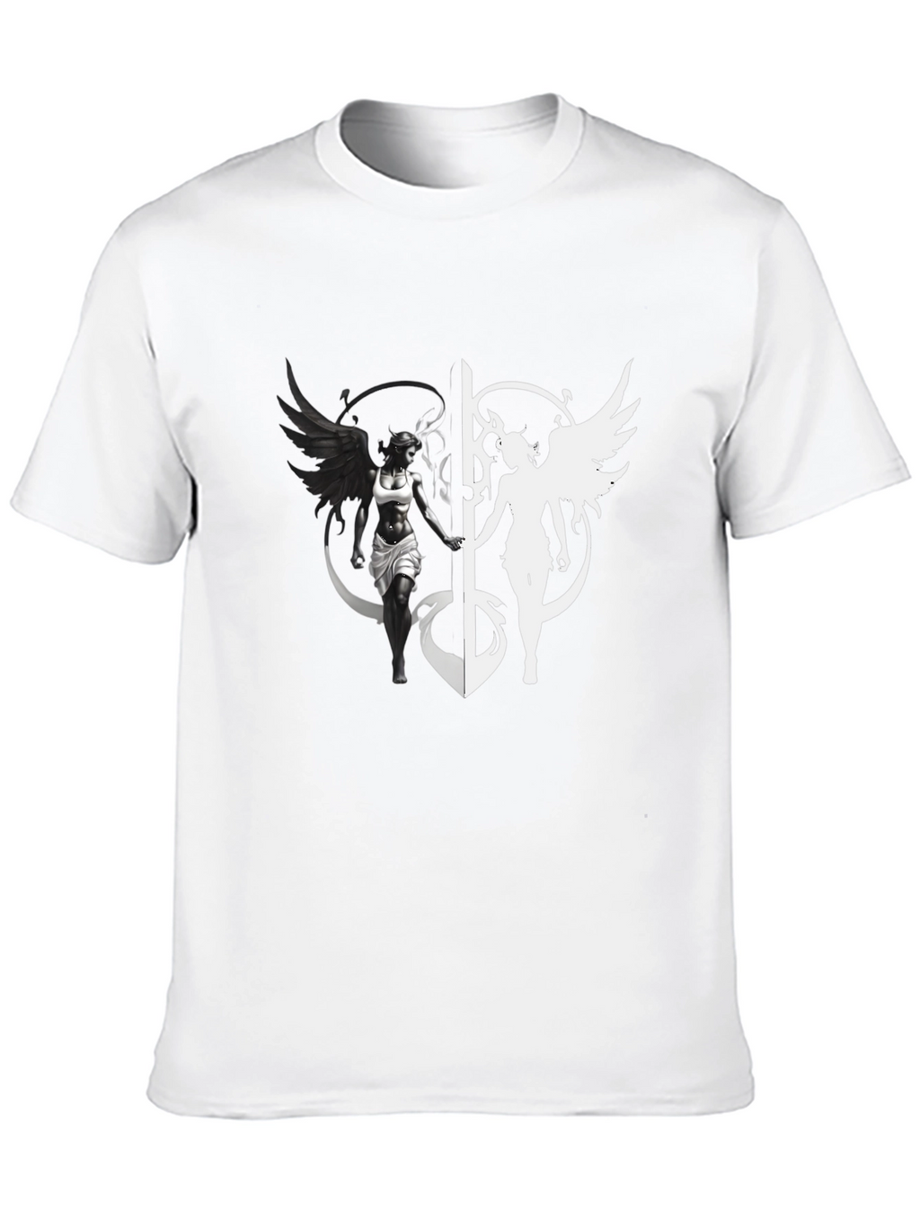 Yin Yang Angel & Demon Graphic T-Shirt