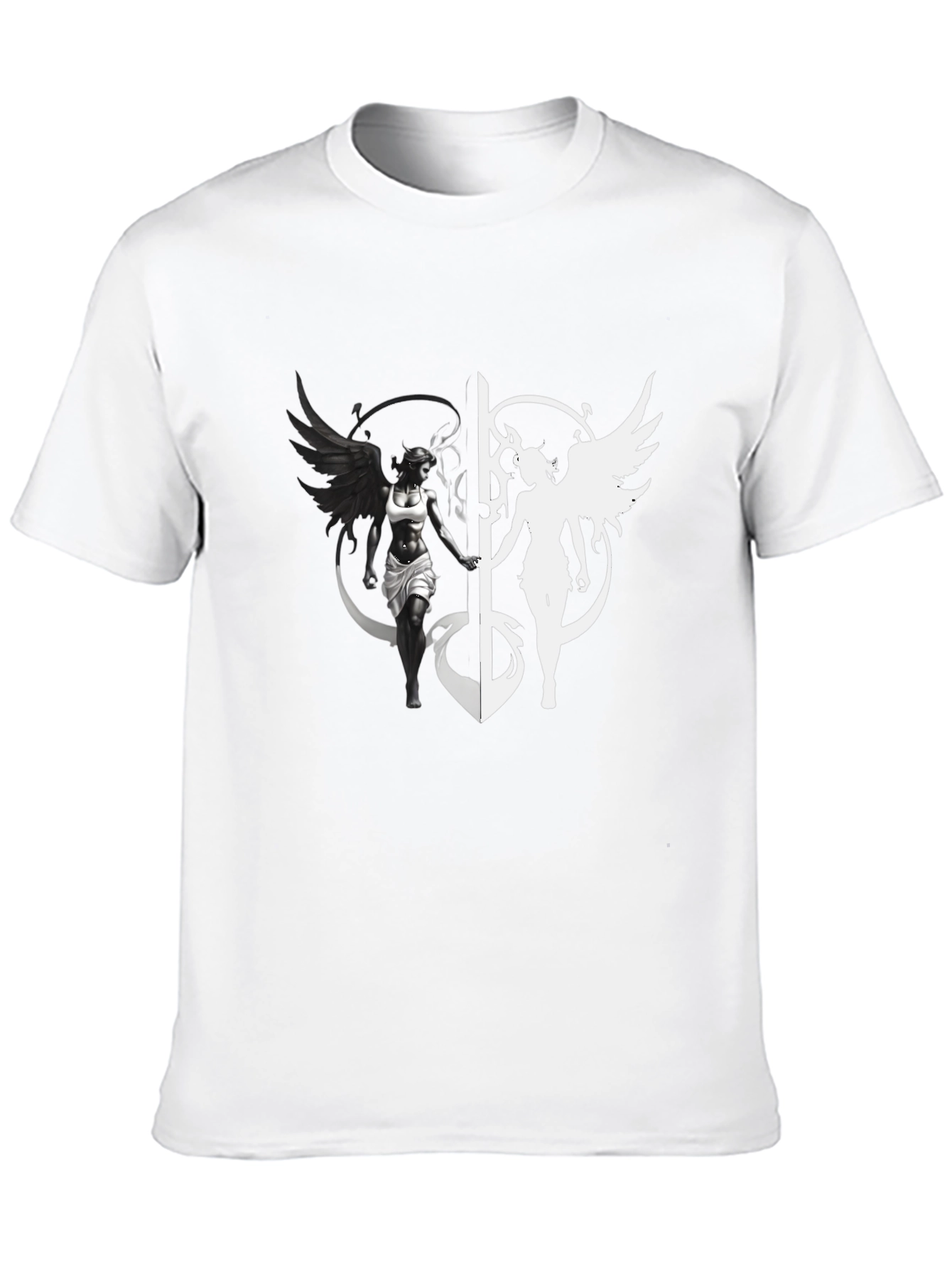 Yin Yang Angel & Demon Graphic T-Shirt