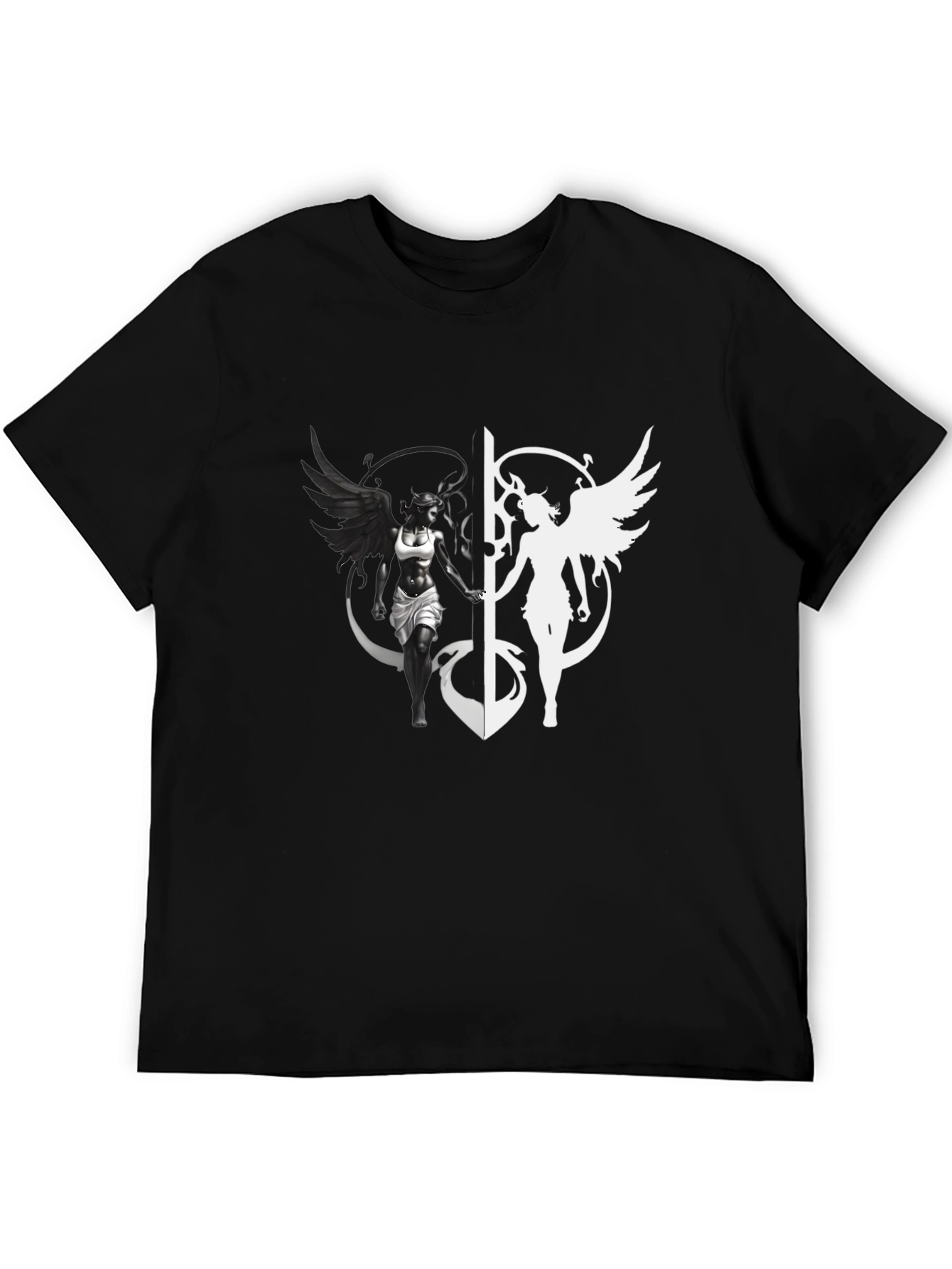 Yin Yang Angel & Demon Graphic T-Shirt