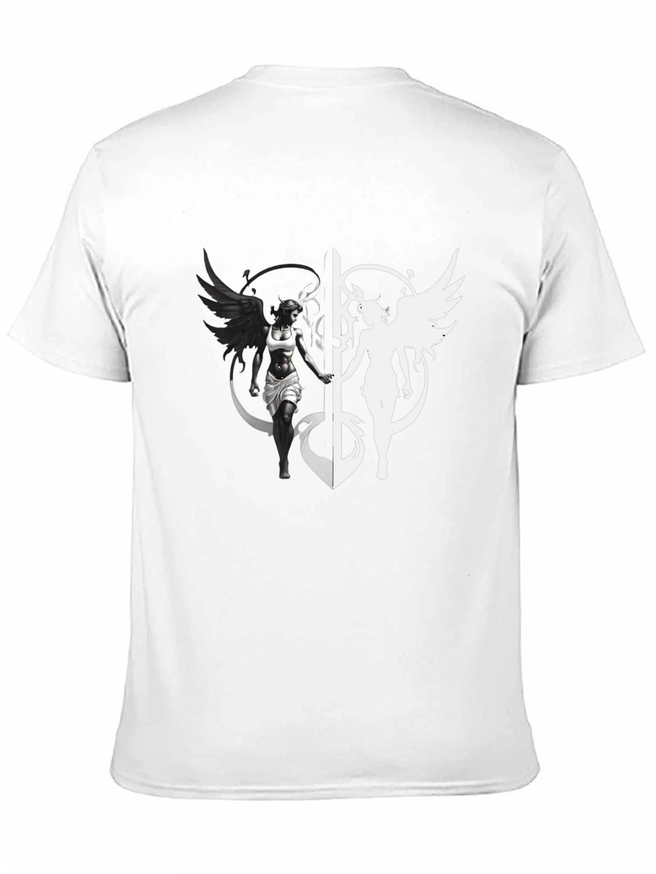 Yin Yang Angel & Demon Graphic T-Shirt