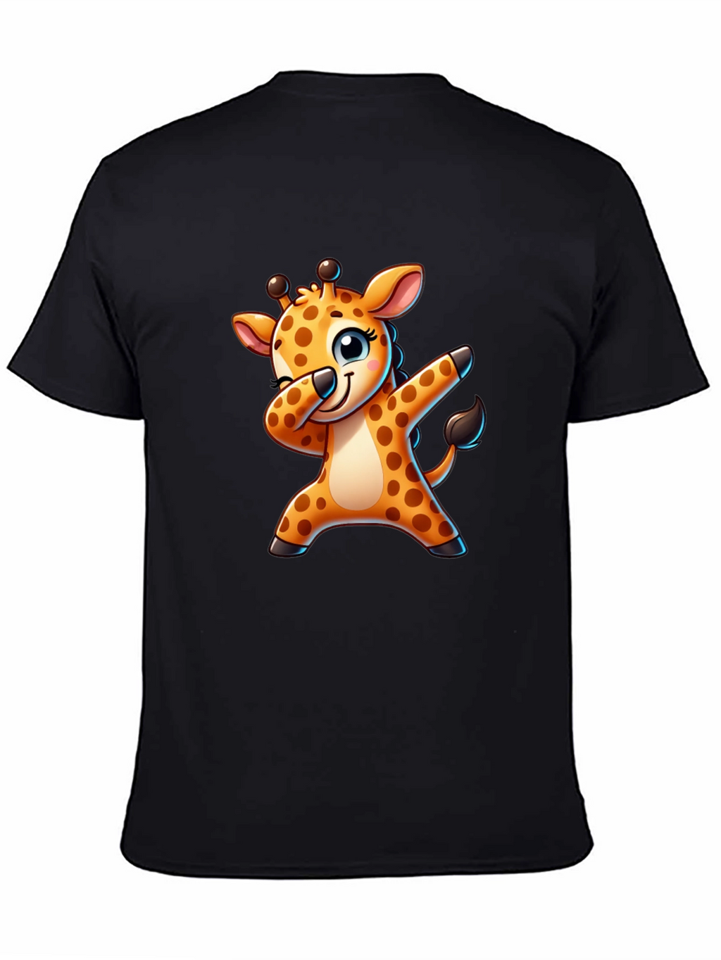 Dabbing Giraffe Black T-Shirt - Fun Cartoon Tee