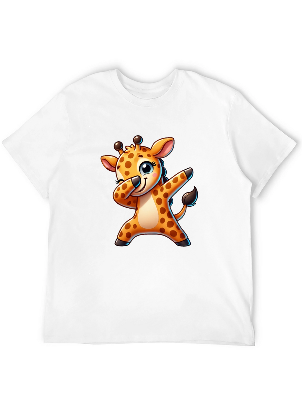 Dabbing Giraffe Black T-Shirt - Fun Cartoon Tee
