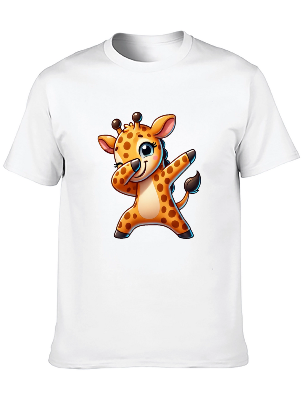 Dabbing Giraffe Black T-Shirt - Fun Cartoon Tee