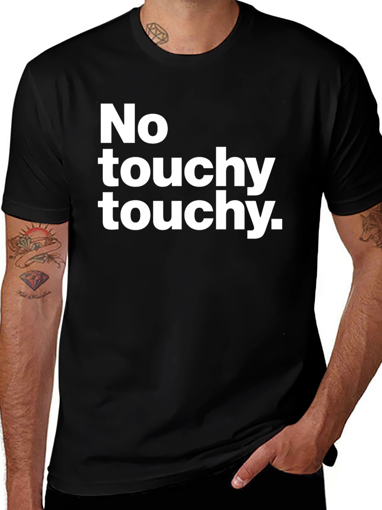 No Touchy Touchy Graphic T-Shirt - Black