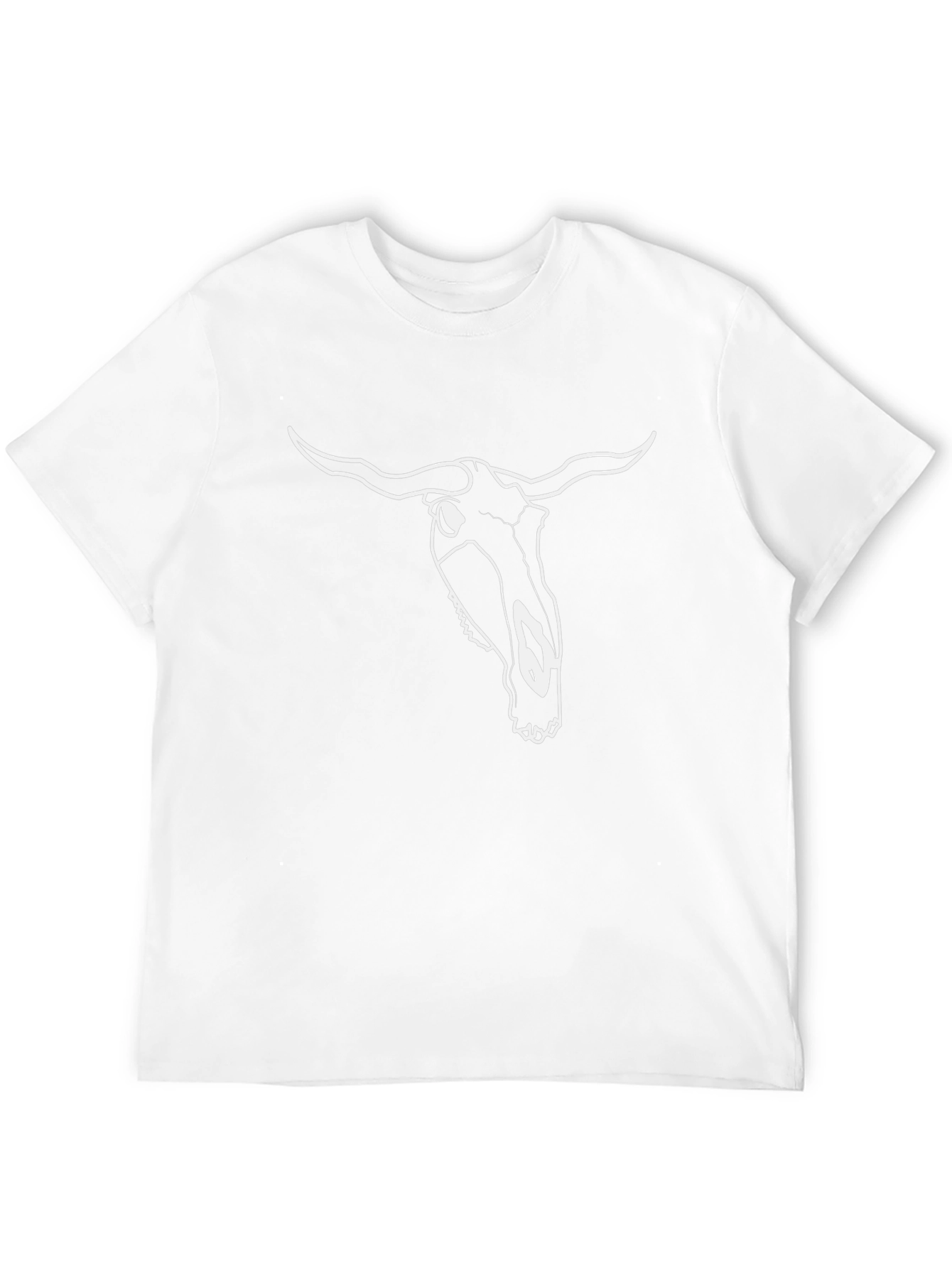 Black T-Shirt with Bull Skull Graphic