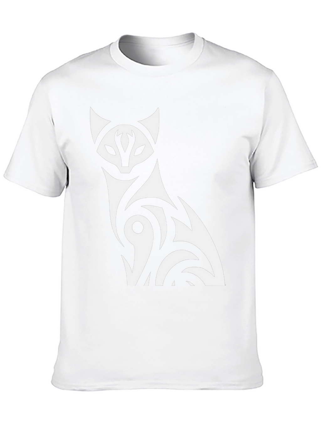 Tribal Cat Graphic T-Shirt - Black