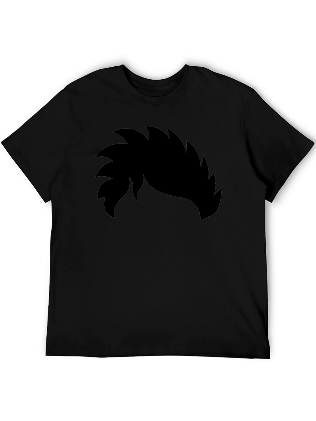 Graphic Black T-Shirt - Spiky Hair Design