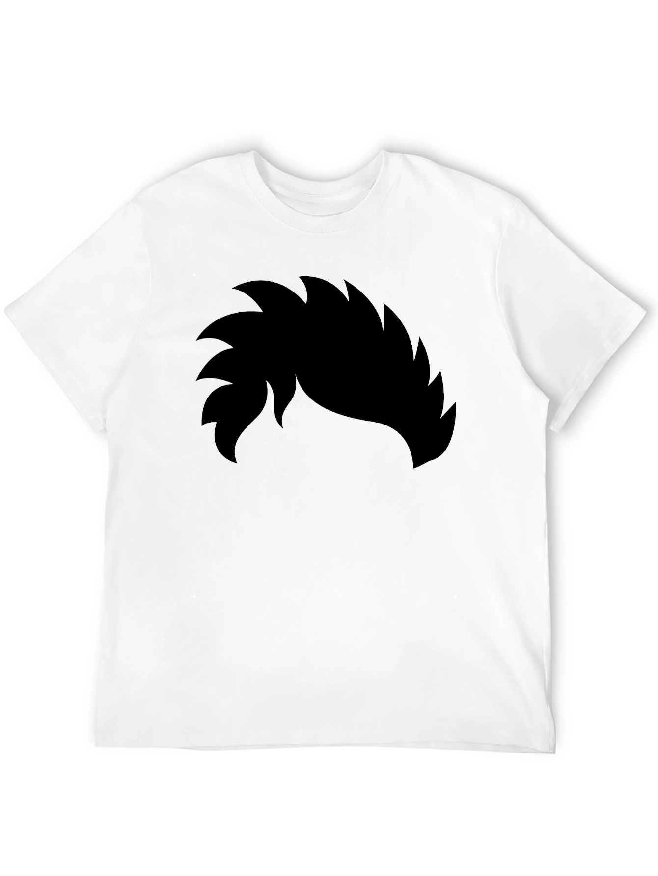 Graphic Black T-Shirt - Spiky Hair Design