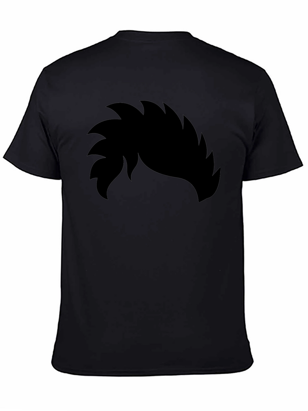 Graphic Black T-Shirt - Spiky Hair Design