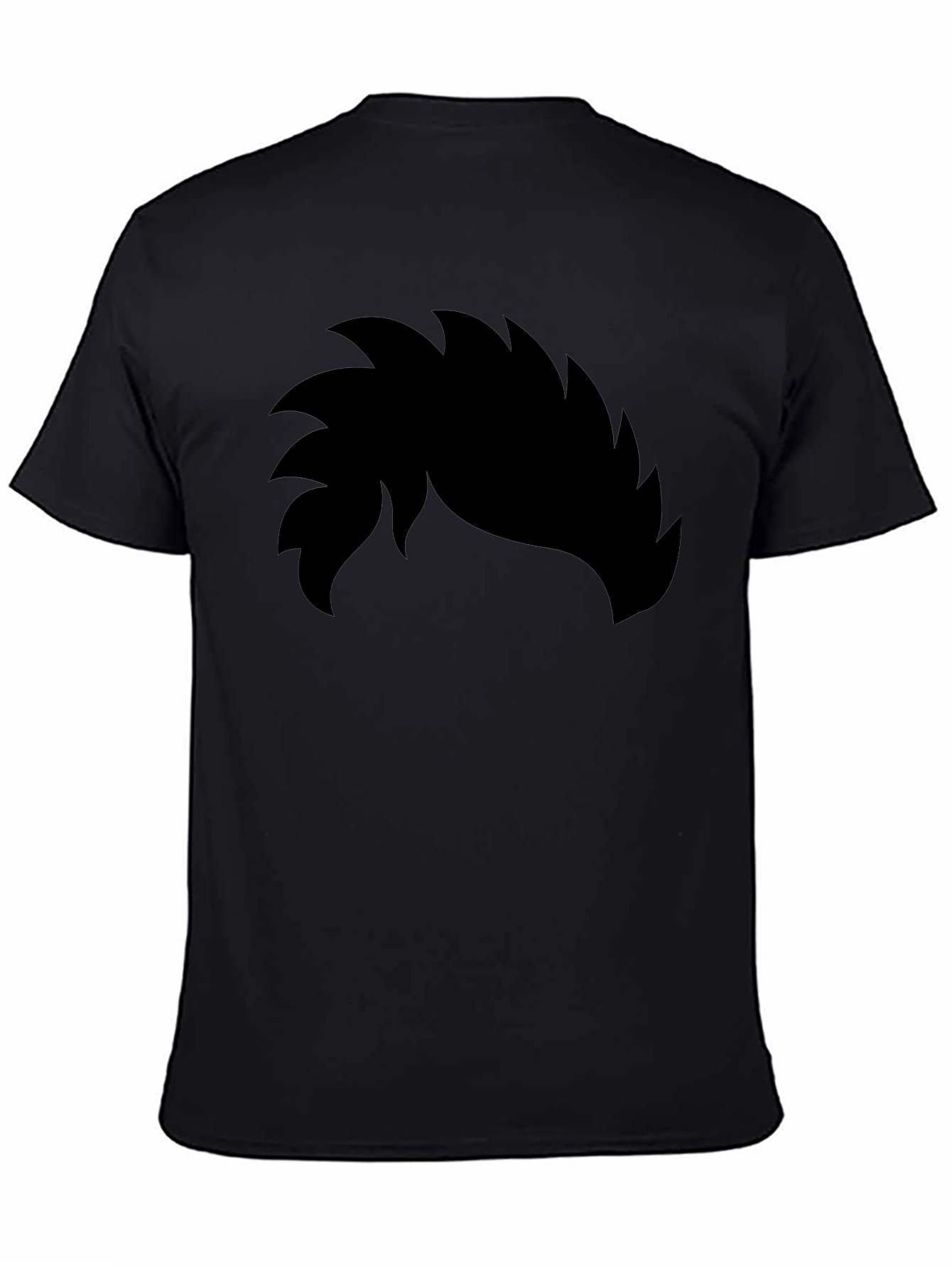 Graphic Black T-Shirt - Spiky Hair Design
