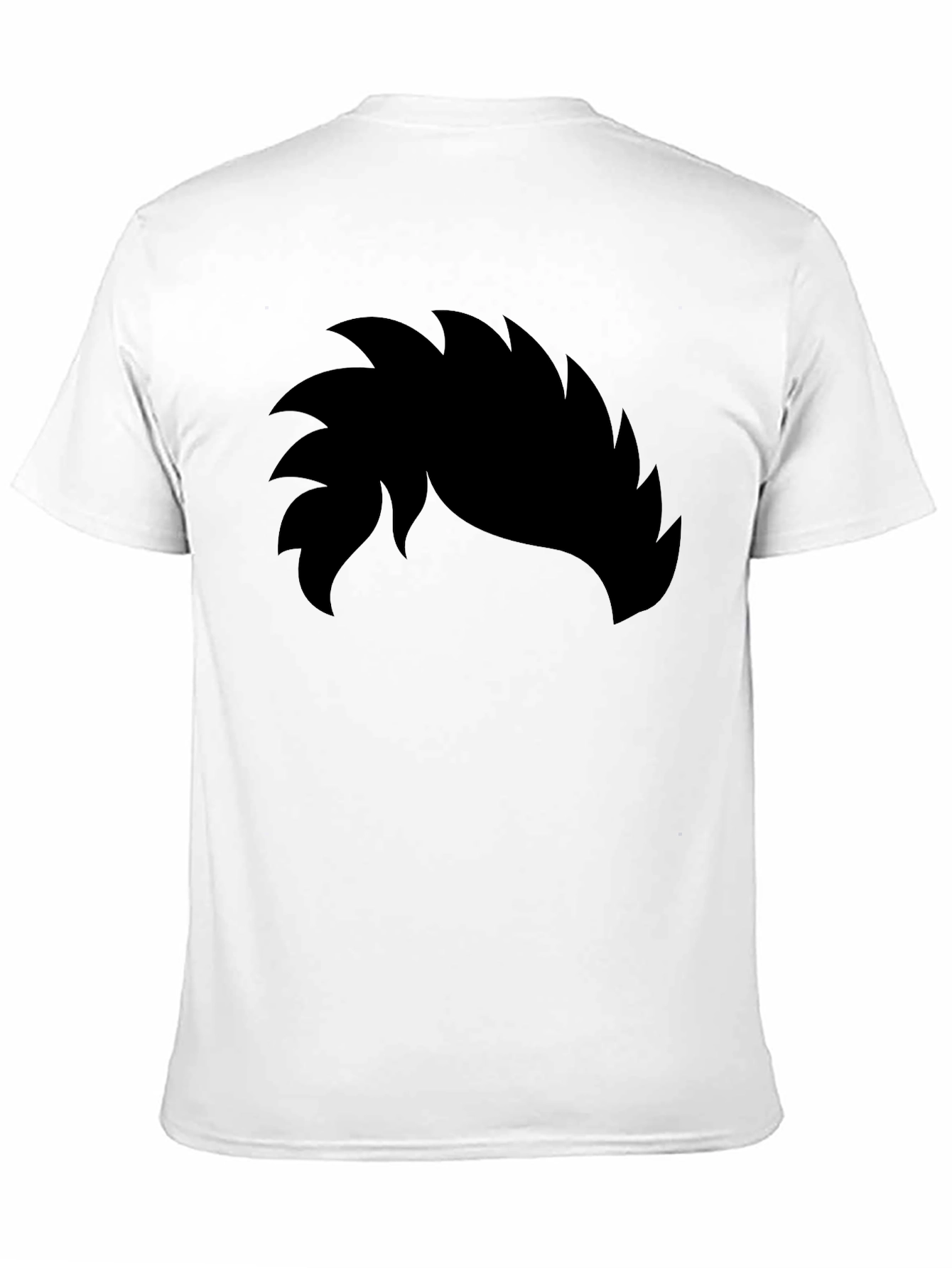Graphic Black T-Shirt - Spiky Hair Design