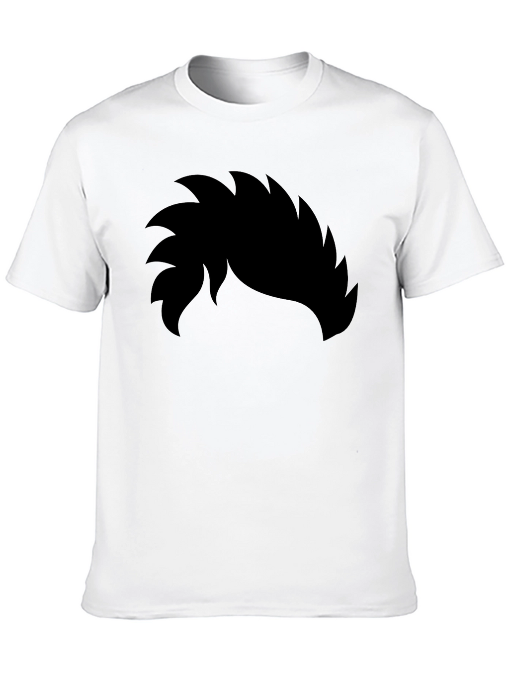 Graphic Black T-Shirt - Spiky Hair Design