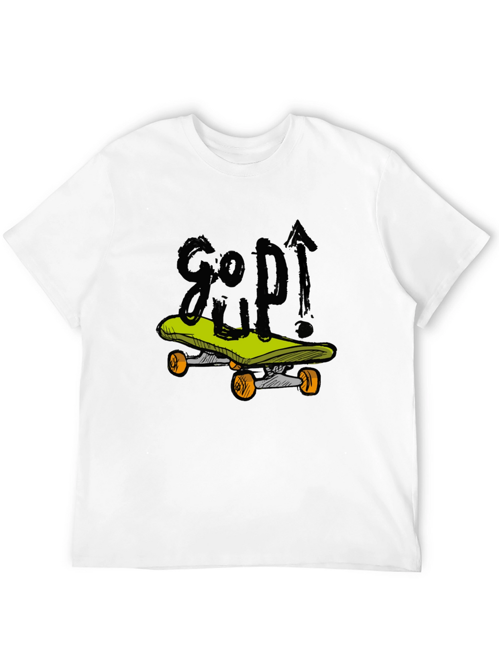 Skateboarding Graphic Tee - Black Cotton Blend