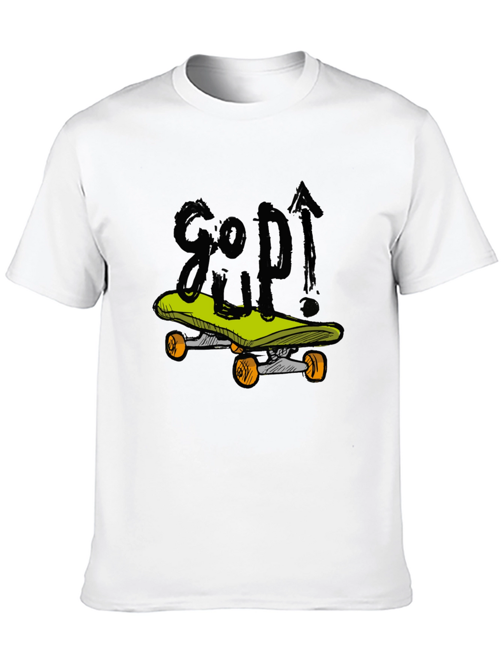 Skateboarding Graphic Tee - Black Cotton Blend