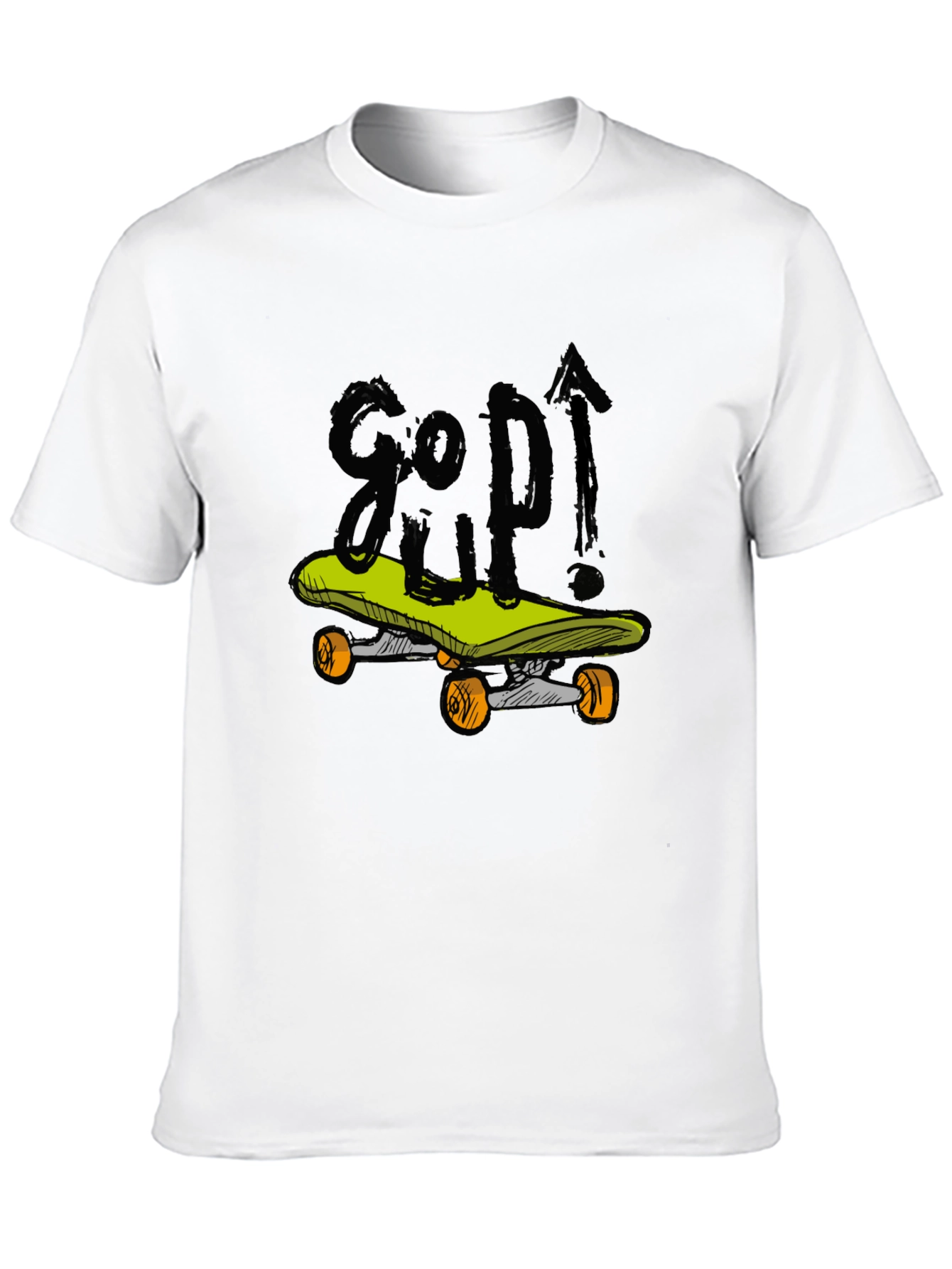 Skateboarding Graphic Tee - Black Cotton Blend