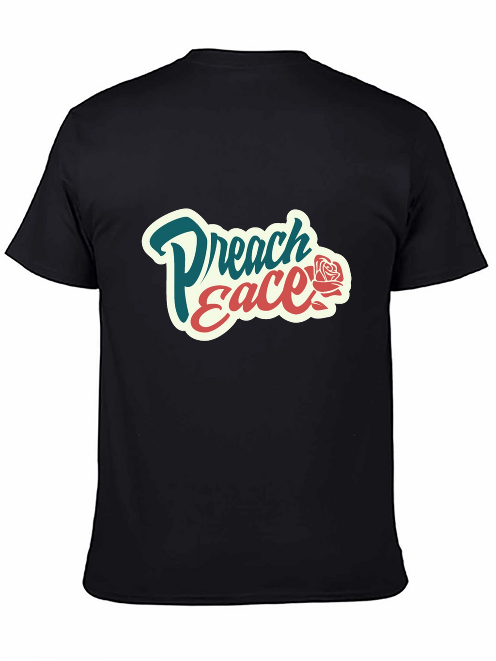 Preach Peace Graphic Tee - Black Cotton T-Shirt