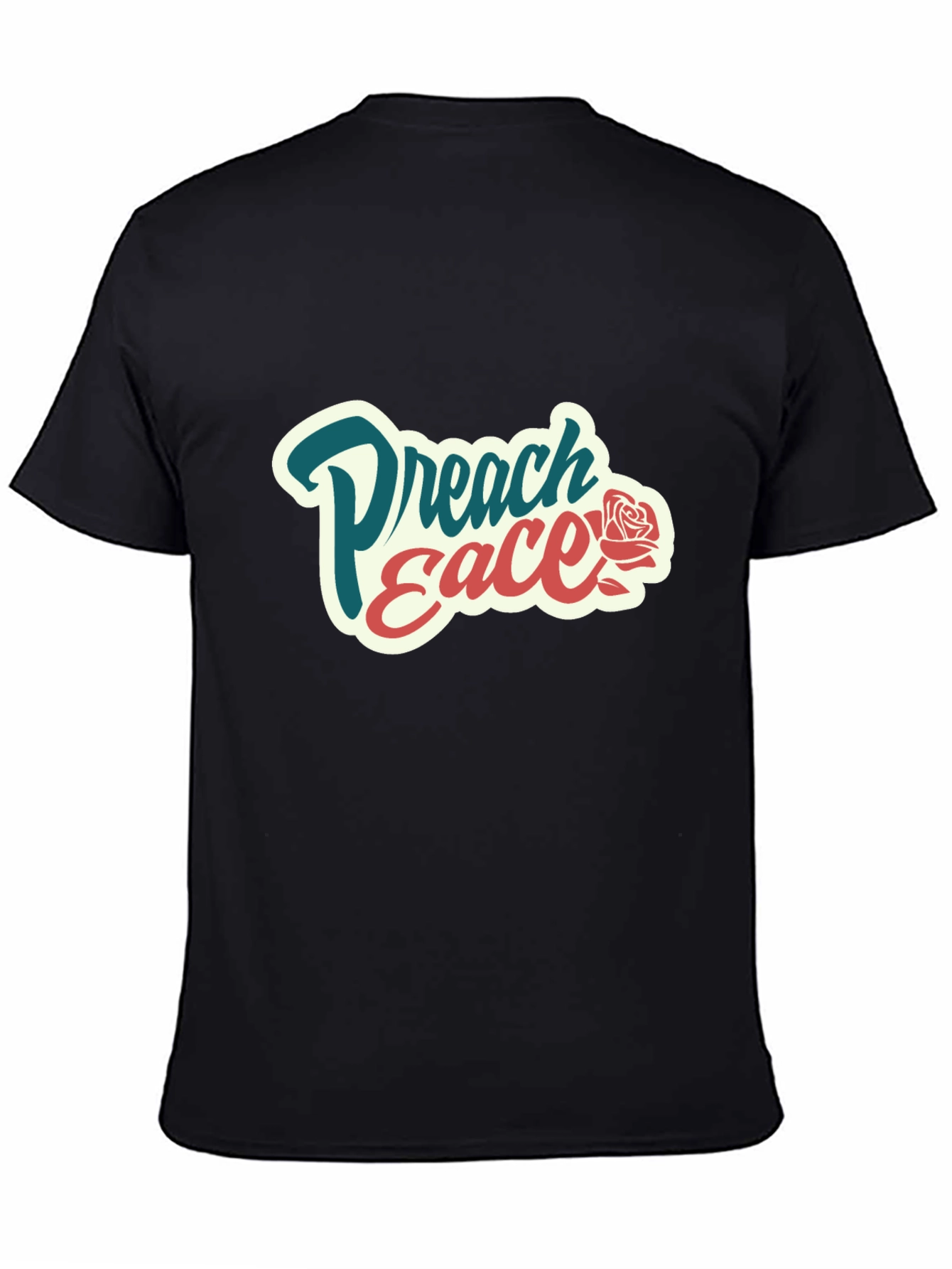 Preach Peace Graphic Tee - Black Cotton T-Shirt