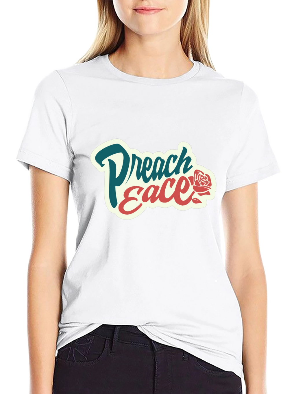 Preach Peace Graphic Tee - Black Cotton T-Shirt
