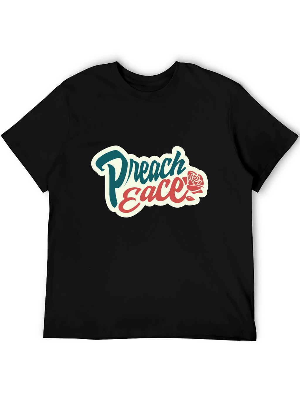 Preach Peace Graphic Tee - Black Cotton T-Shirt