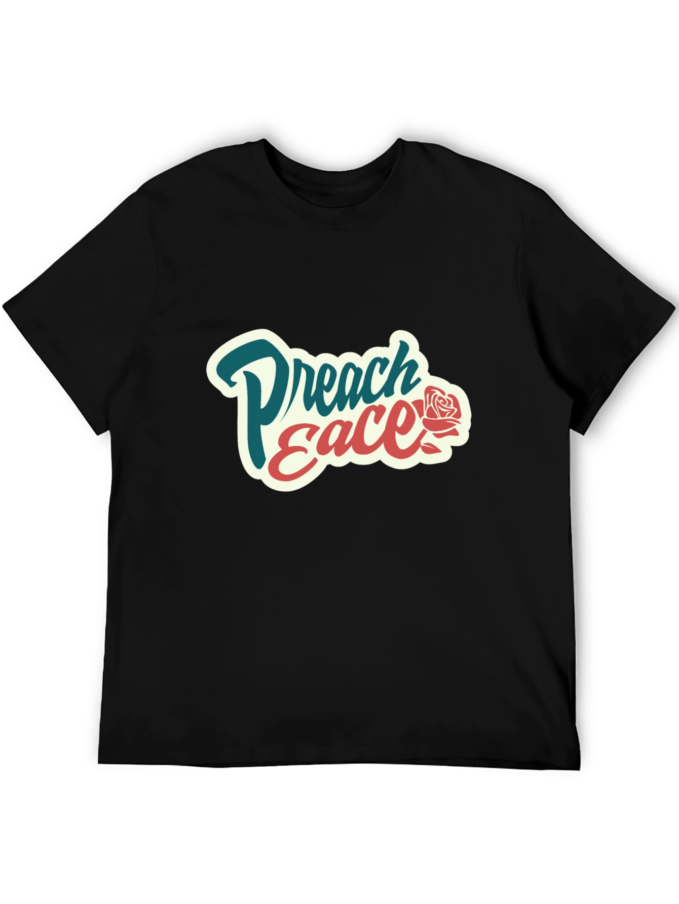 Preach Peace Graphic Tee - Black Cotton T-Shirt