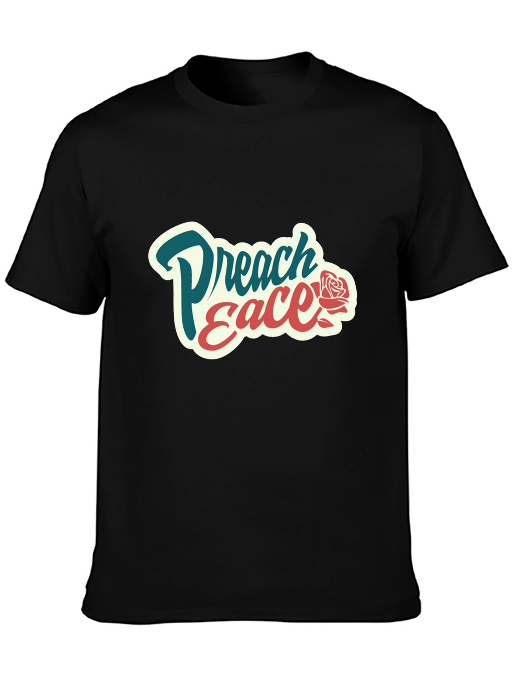 Preach Peace Graphic Tee - Black Cotton T-Shirt