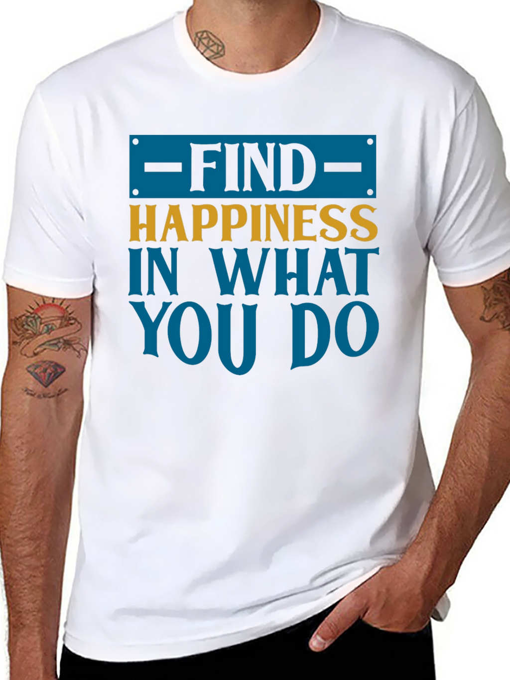 Find Happiness Graphic Tee - Motivational T-Shirt