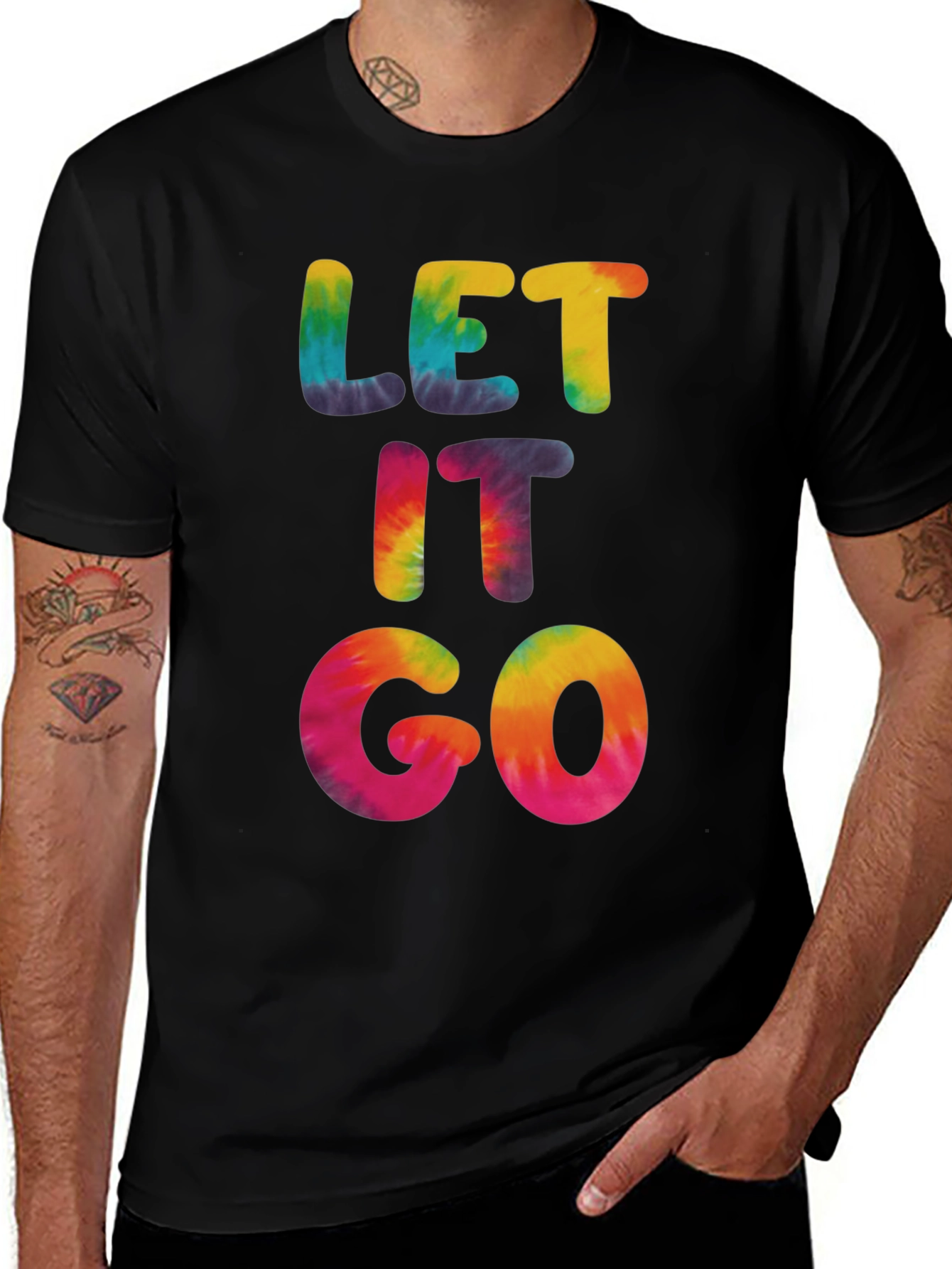 Tie Dye Let It Go Graphic Tee - Soft Cotton Casual Wear
