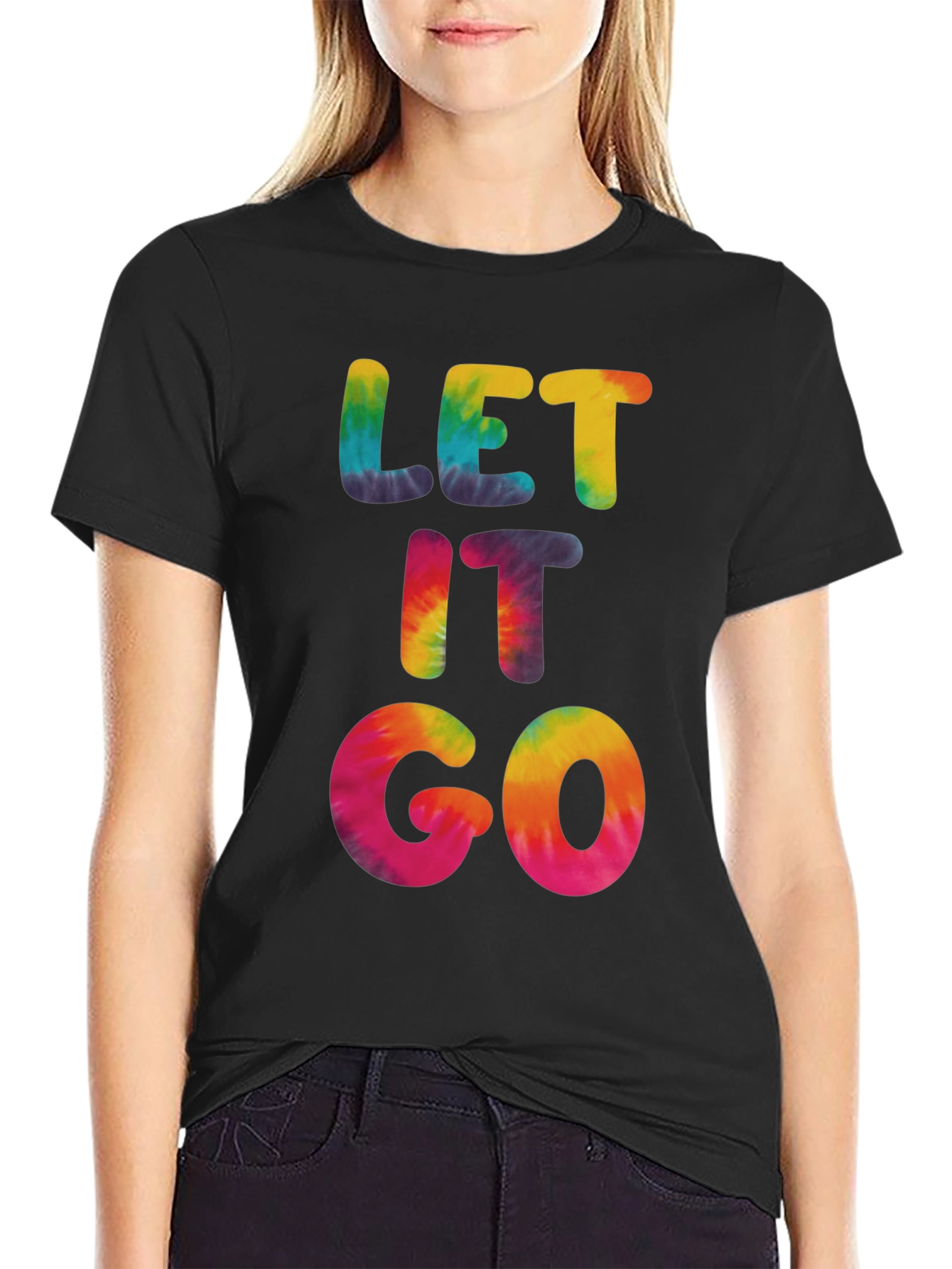 Tie Dye Let It Go Graphic Tee - Soft Cotton Casual Wear