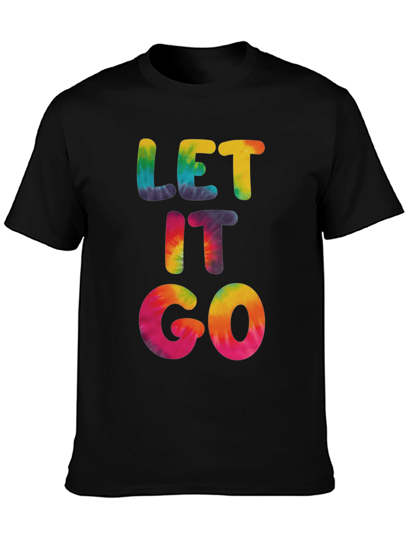 Tie Dye Let It Go Graphic Tee - Soft Cotton Casual Wear