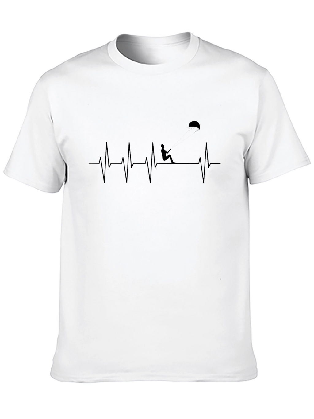 Kitesurfing Heartbeat T-Shirt - Black