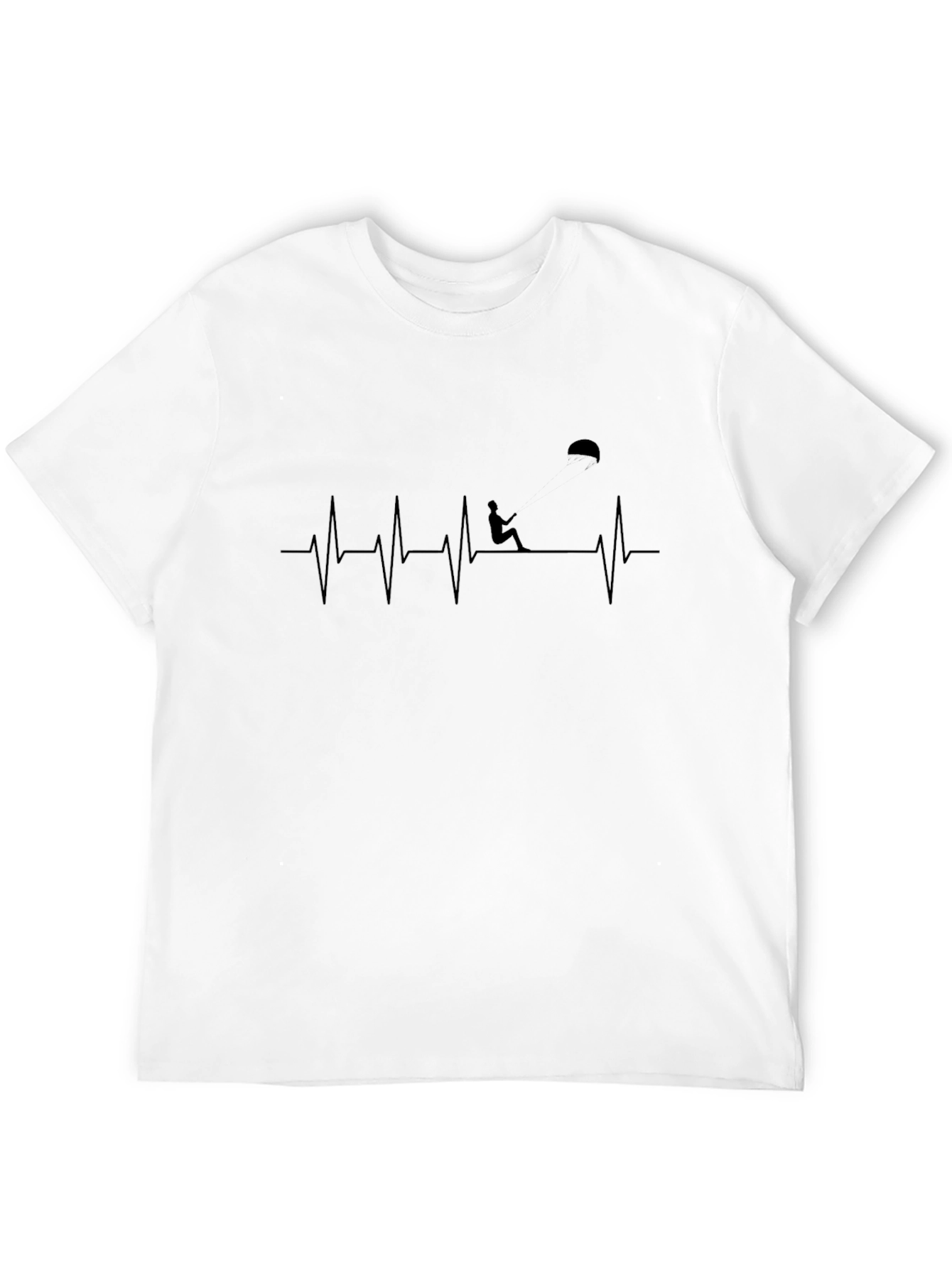 Kitesurfing Heartbeat T-Shirt - Black
