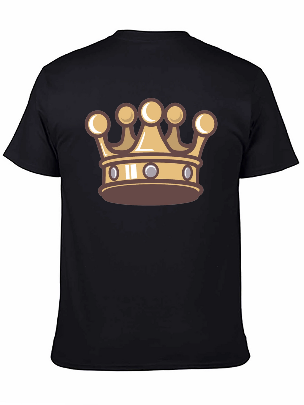 Cartoon Crown Graphic Tee - Stylish Black T-Shirt