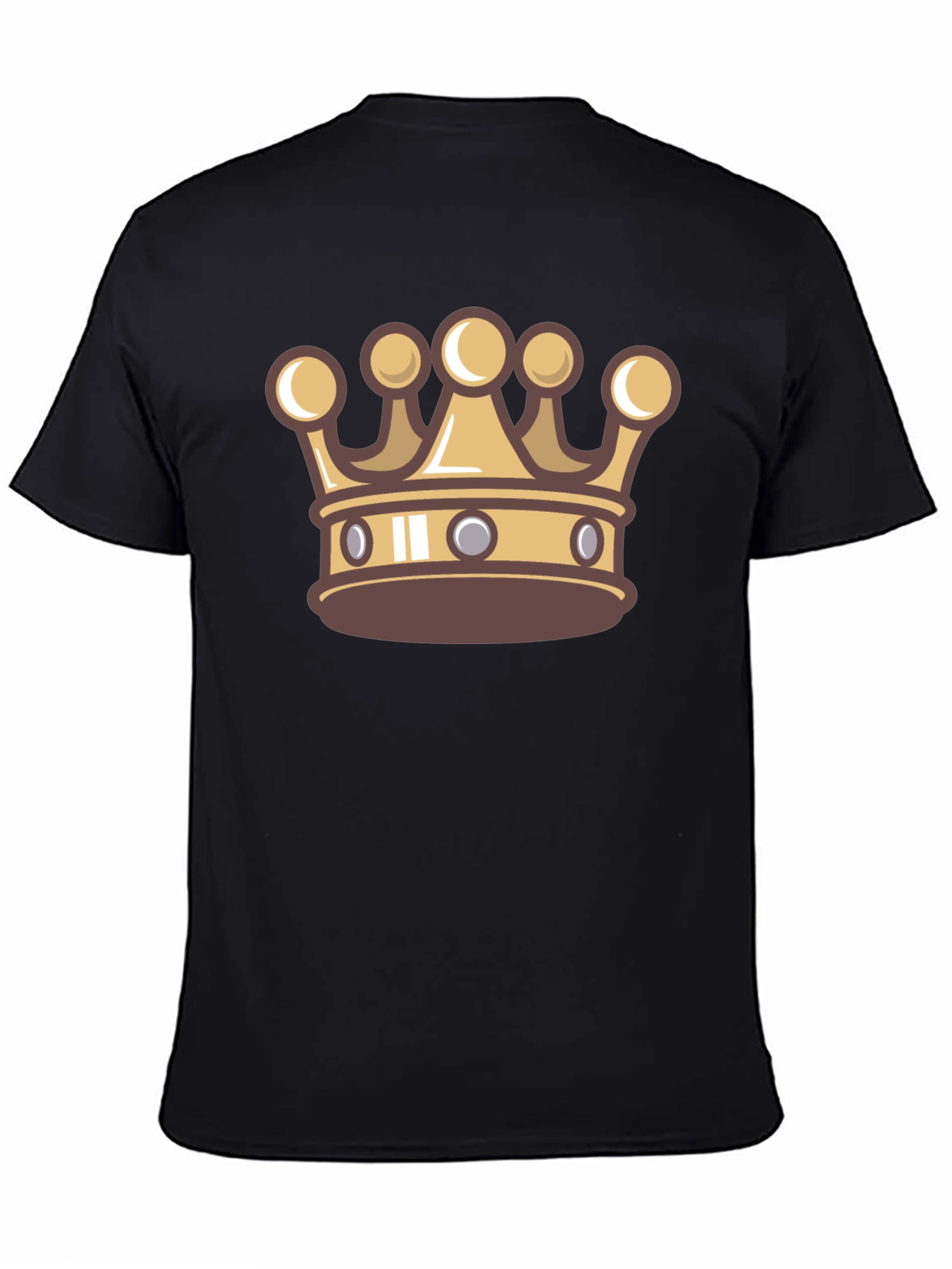 Cartoon Crown Graphic Tee - Stylish Black T-Shirt