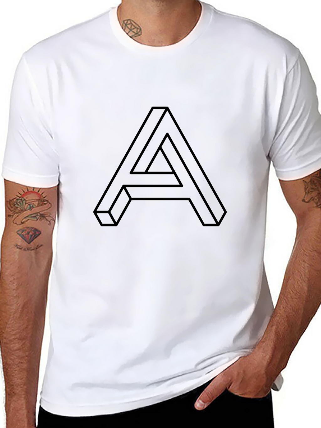 Optical Illusion Letter A Graphic Tee