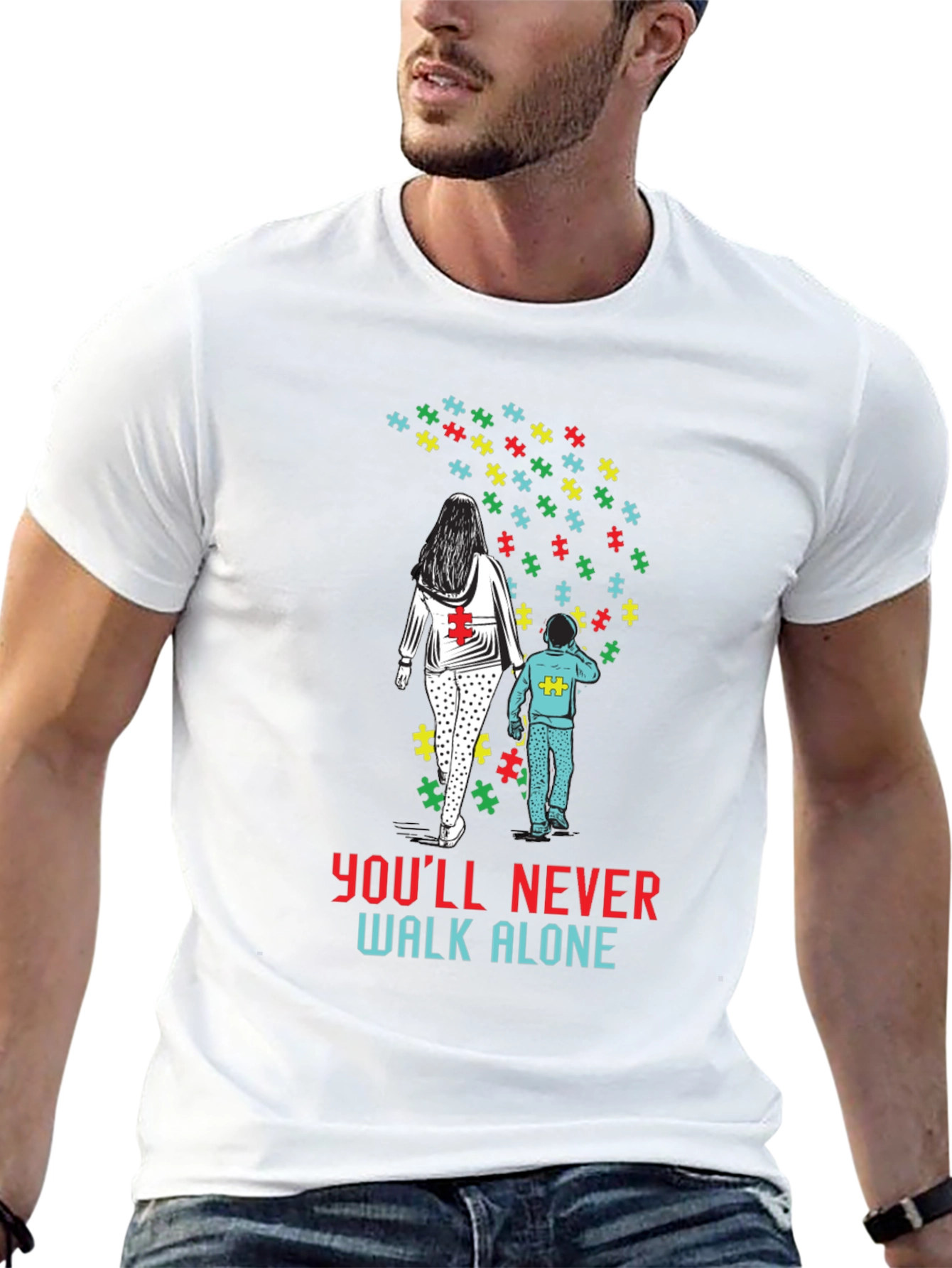 Autism Awareness T-Shirt: Youll Never Walk Alone
