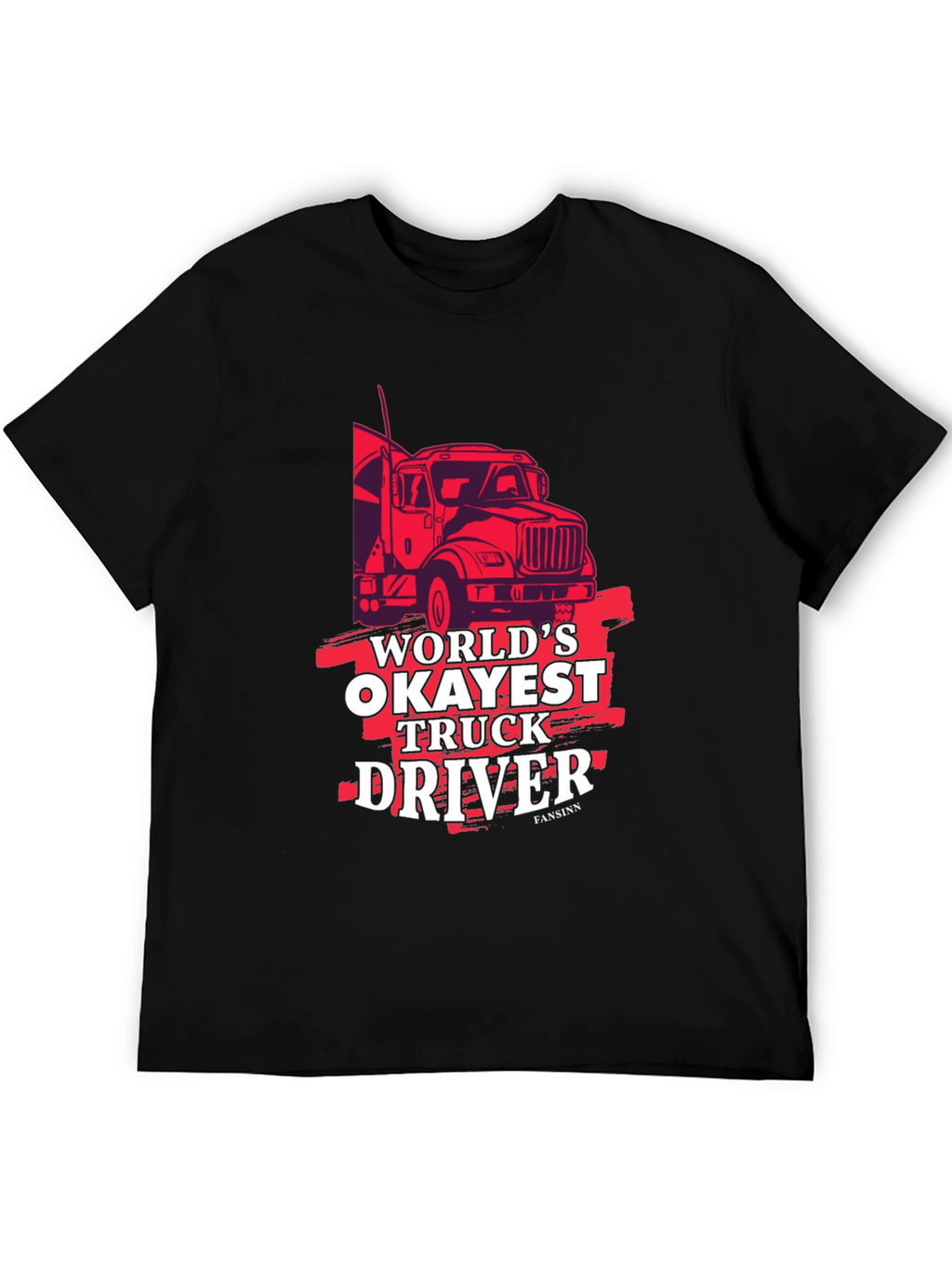 Worlds Okayest Truck Driver Black Graphic Tee