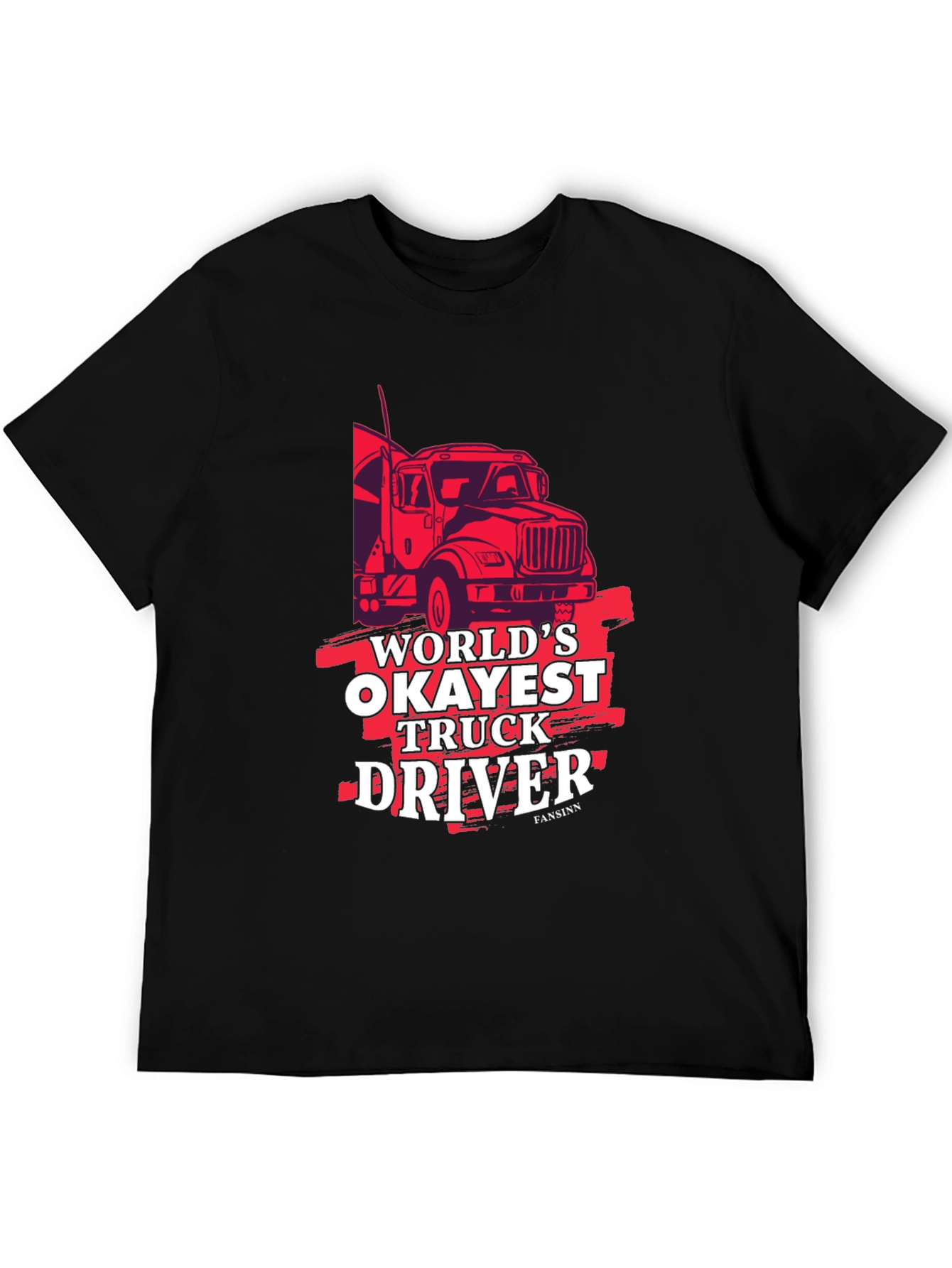 Worlds Okayest Truck Driver Black Graphic Tee
