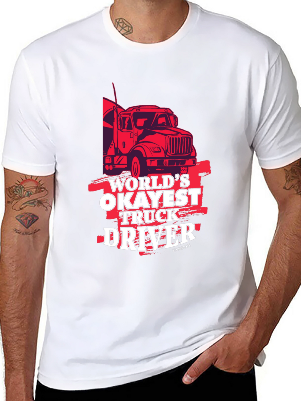 Worlds Okayest Truck Driver Black Graphic Tee