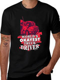 Worlds Okayest Truck Driver Black Graphic Tee