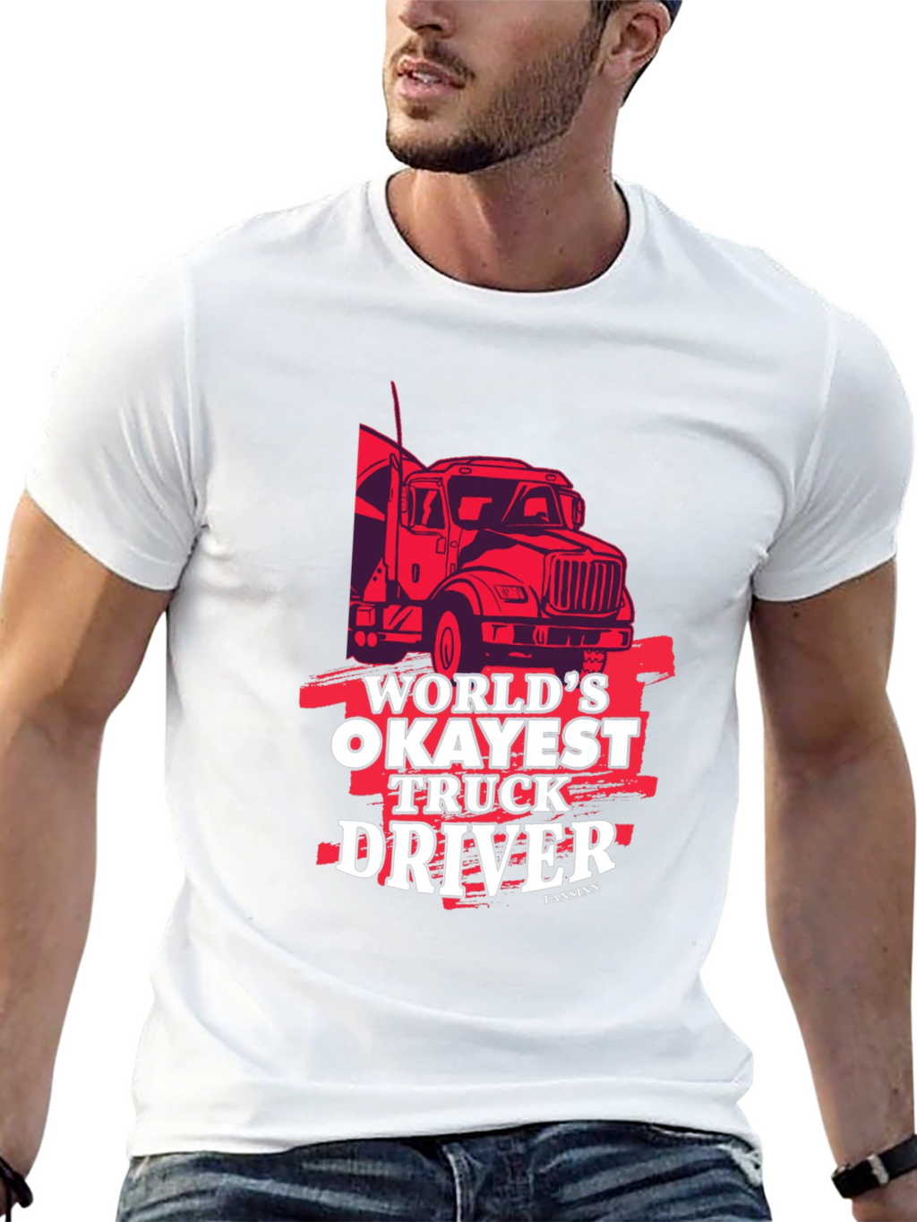 Worlds Okayest Truck Driver Black Graphic Tee