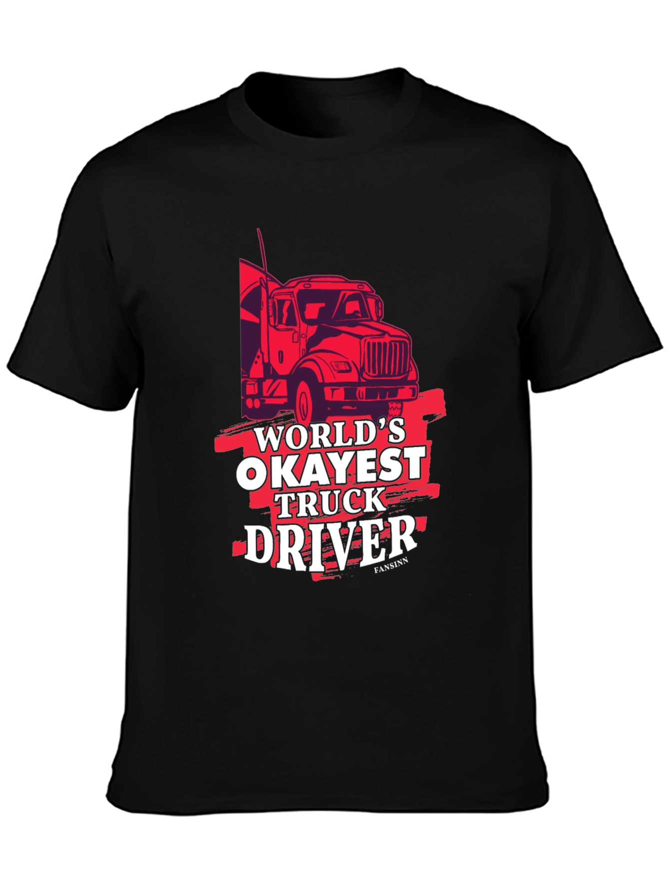 Worlds Okayest Truck Driver Black Graphic Tee