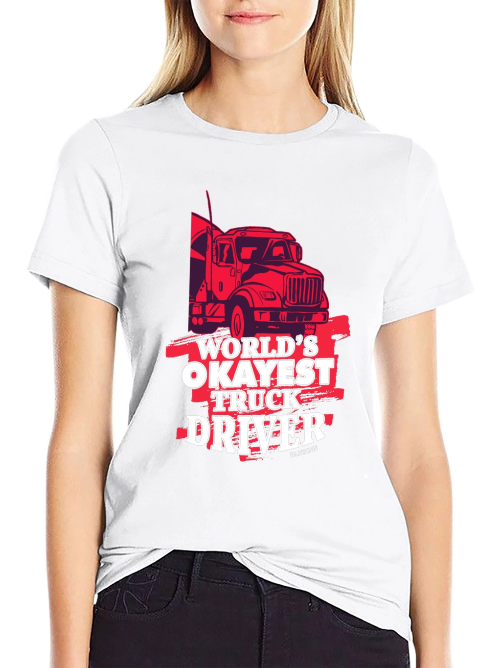 Worlds Okayest Truck Driver Black Graphic Tee