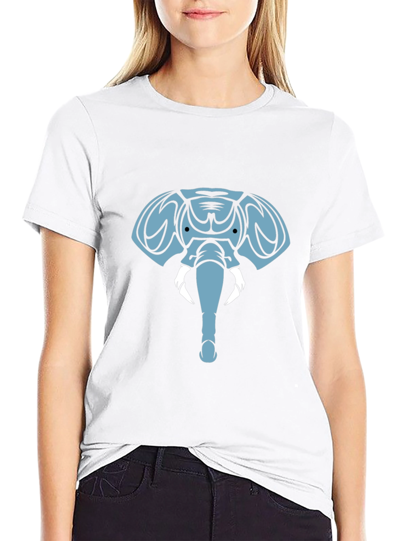 Elephant Graphic Tee - Stylish Black Cotton T-Shirt
